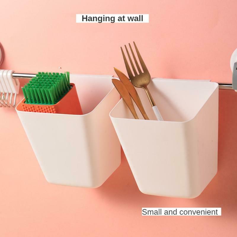 Storage Basket Plastic Back Hanging Bucket Portable Remote Control Organizer