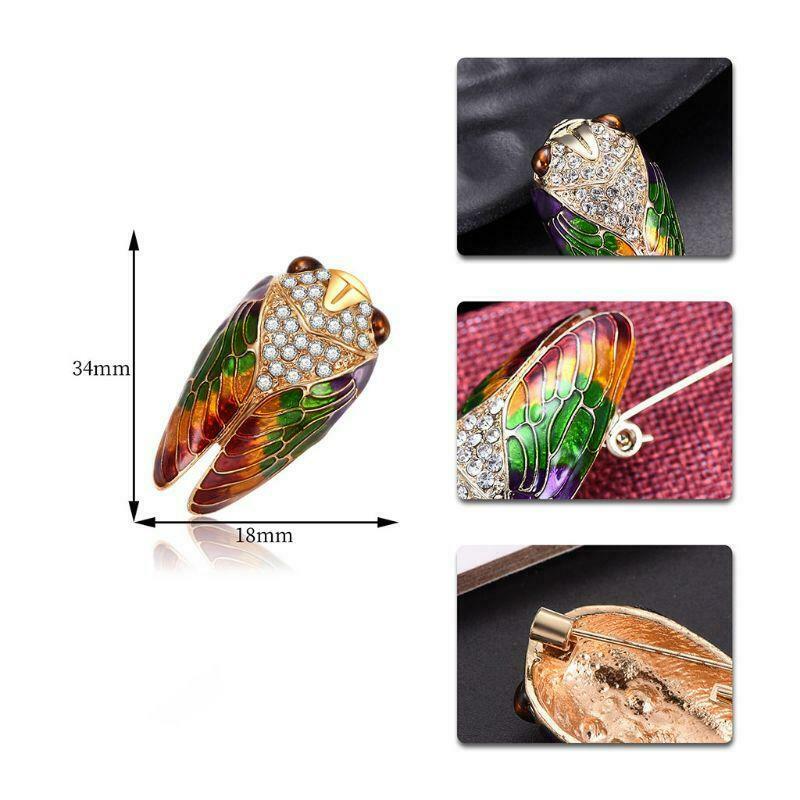 Cicada Brooch Insects Rhinestone Fashion Charms Jewelry Badge Banquet Scarf Pins