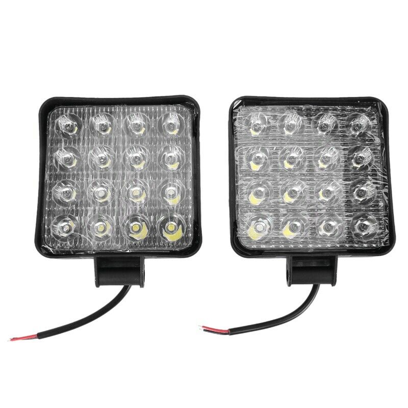 2 pcs 48W 6000k LED Spot Beam Square Work Lights Lamp Tractor SUV Truck 4WD 12F8