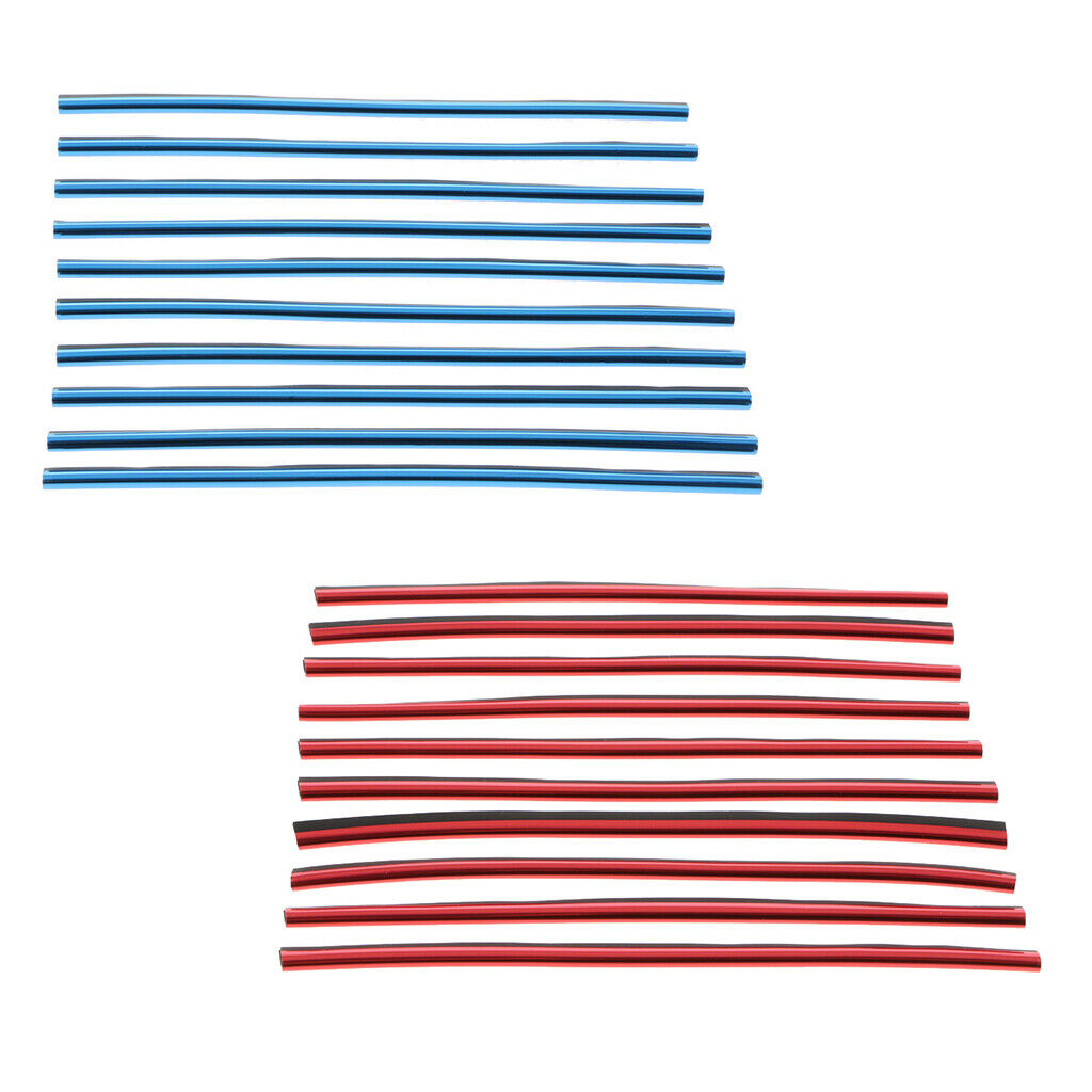 20pcs/set Car Chrome Air Conditioner Outlet Vent Trim Grille Strip Red+Blue