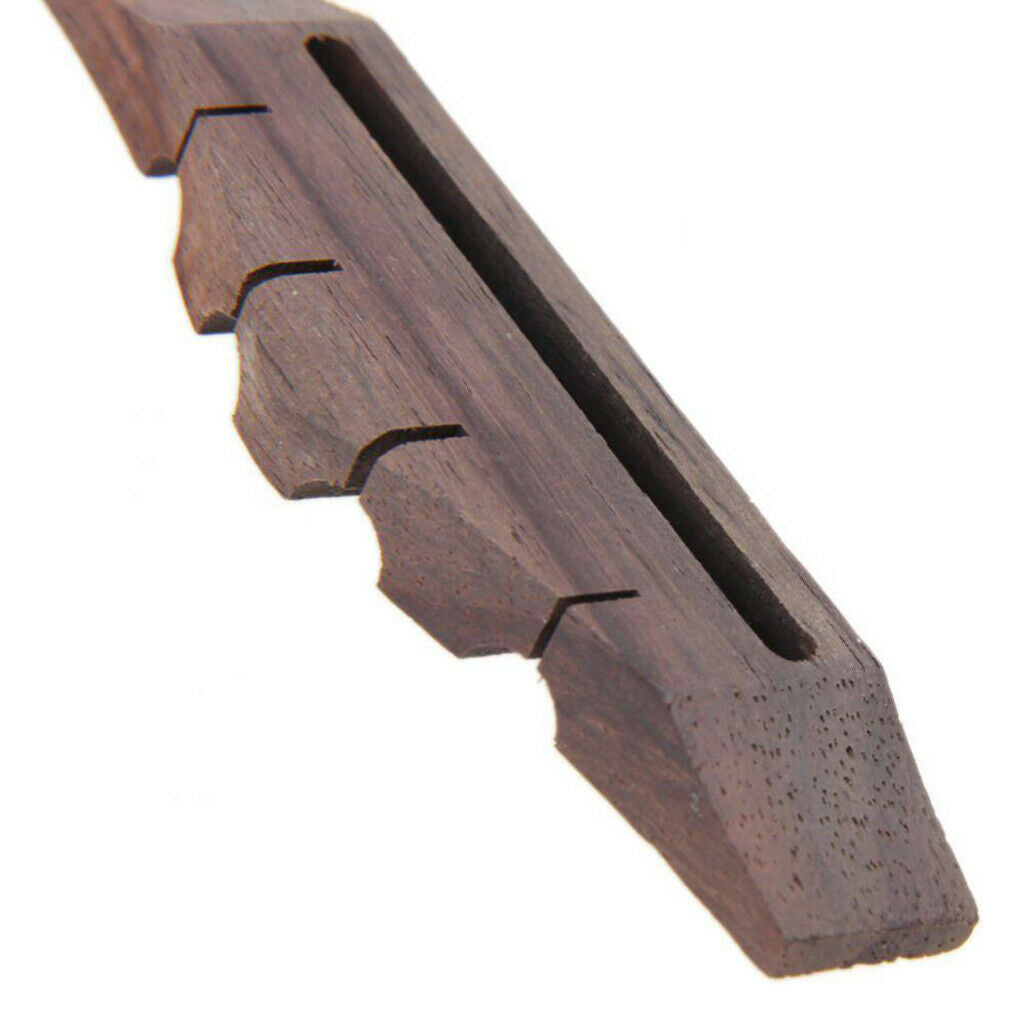 Rosewood Bridge +Piezo Pickup+Saddle Nut Slotted for Ukulele Guitar Parts