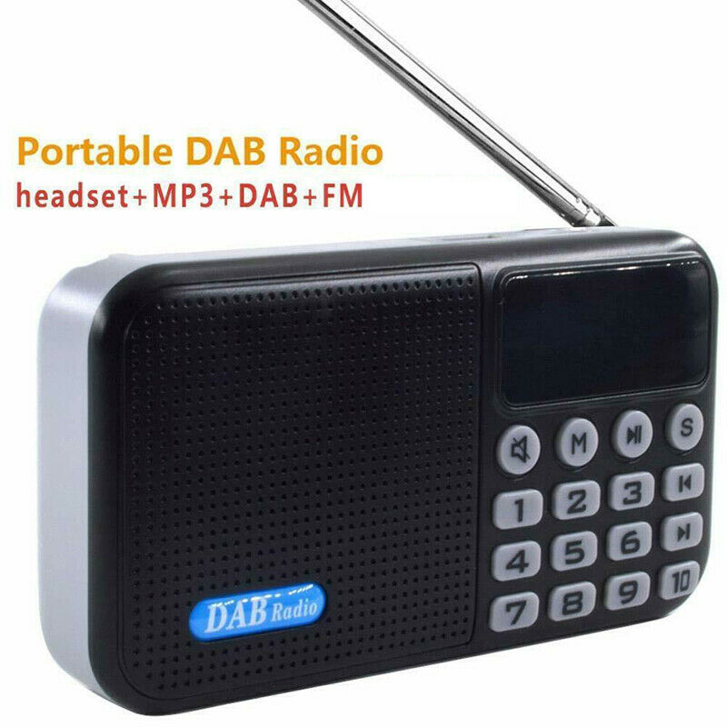 Black Portable Pocket Digital DAB Radio FM MP3 Player Stereo Speaker W/ 18650