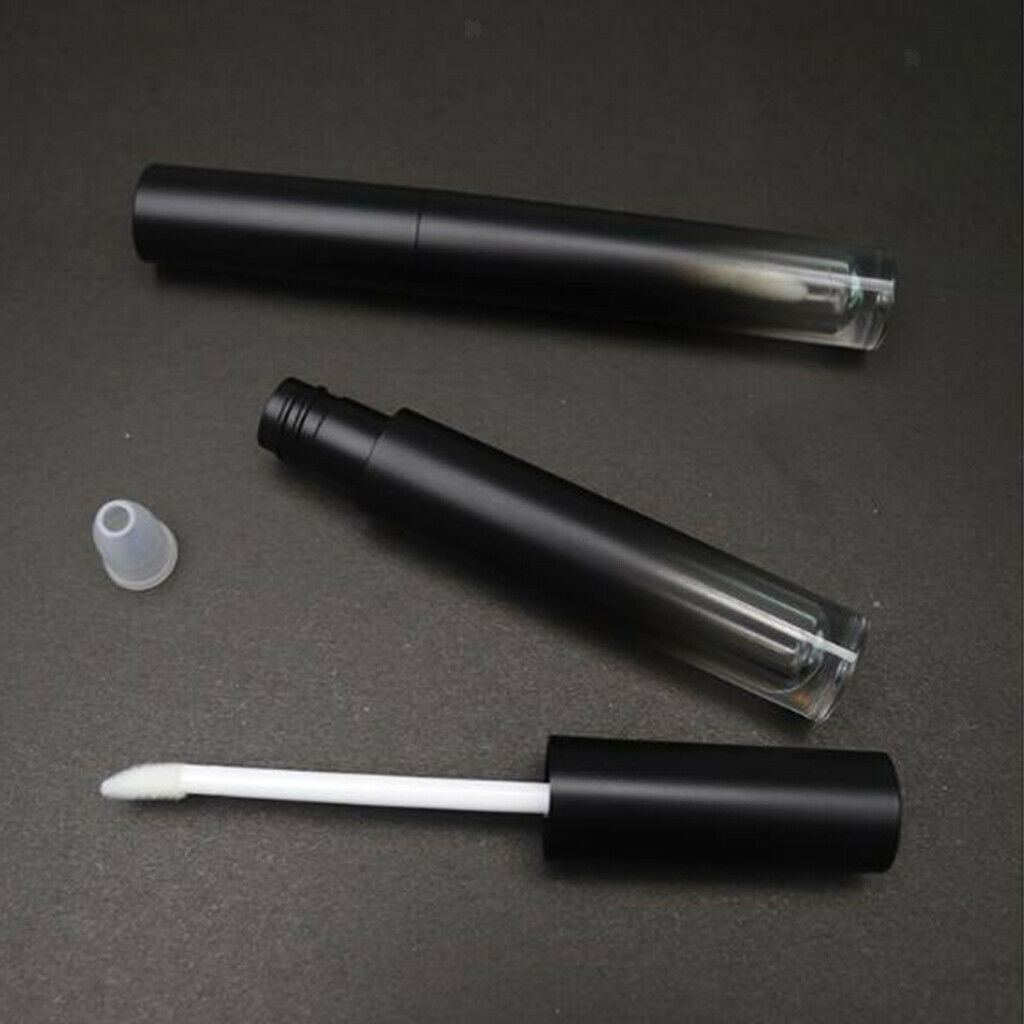 3 Pack 4.5ml Black Lip Gloss Tubes Mini Cylinder Concealer Liquid Eyeshadow Vial