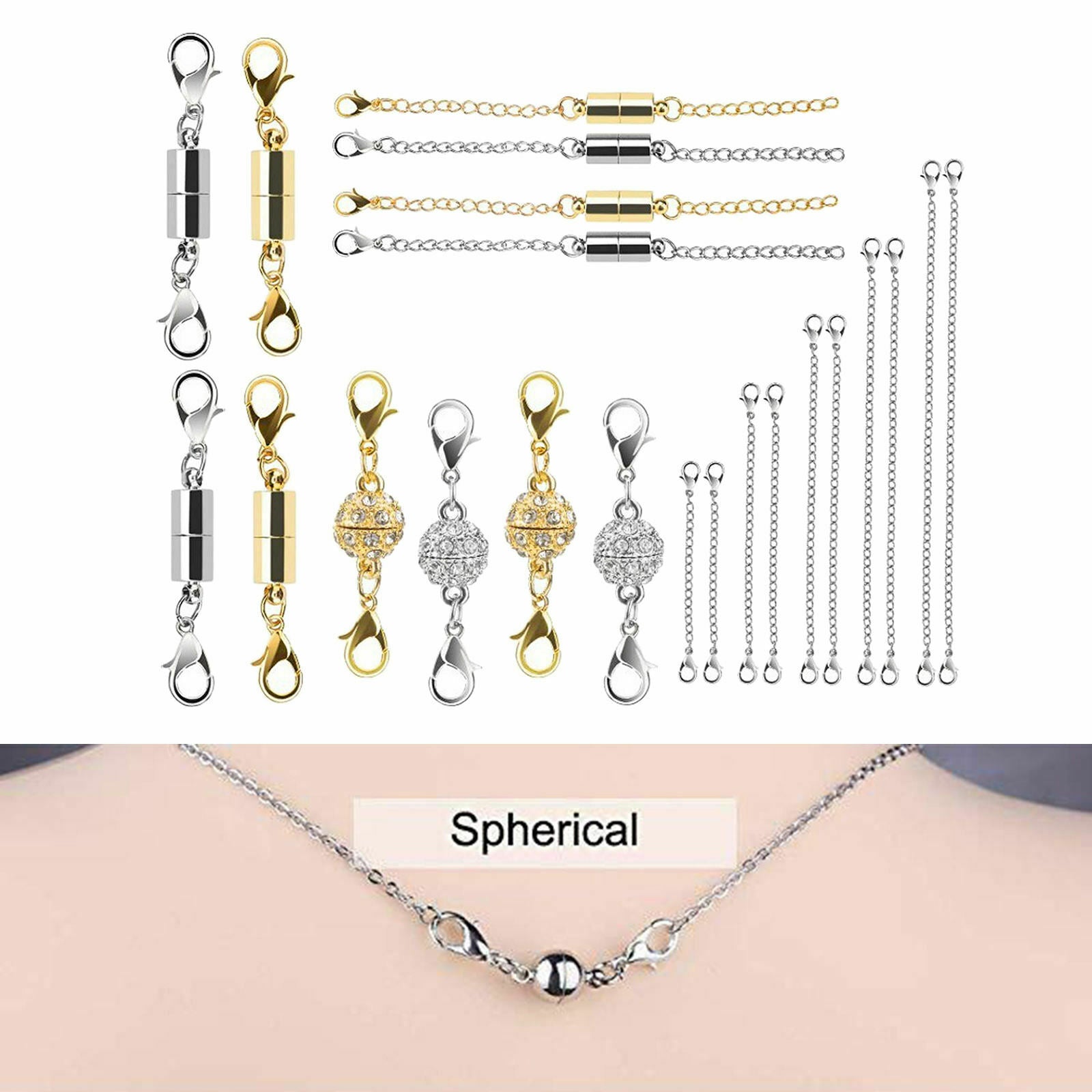 22 Pcs Magnetic Clasp Built-in Necklace Clasp Set for Anklets Crafts Bracelet