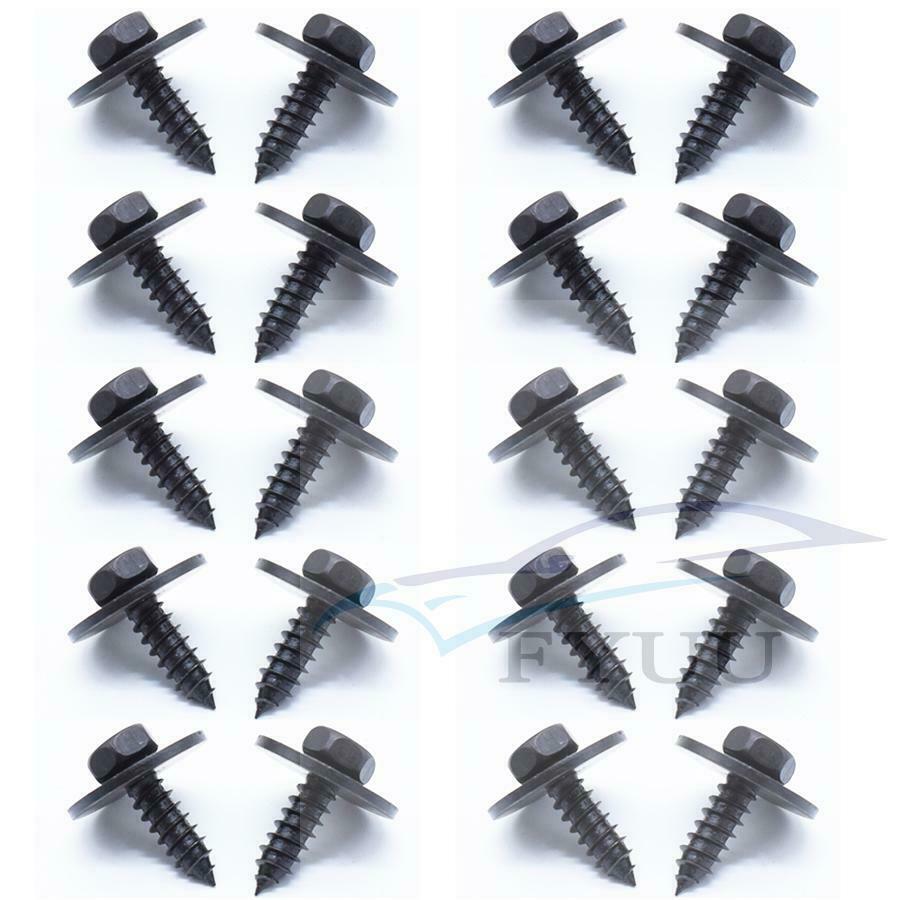 100Pc Metal Car Screw Body Fender Bumper Retainer Clips 7mm Hex (4.2-1.41x22mm)