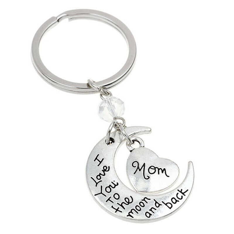 Retro Moon Love Heart Charms Pendant Keychain Key Ring Mother Day Gi.l8