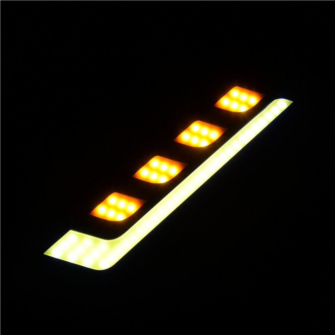 2Pcs White & Amber COB LED Car DRL Daytime Running Light Fog Driving Signal Lamp