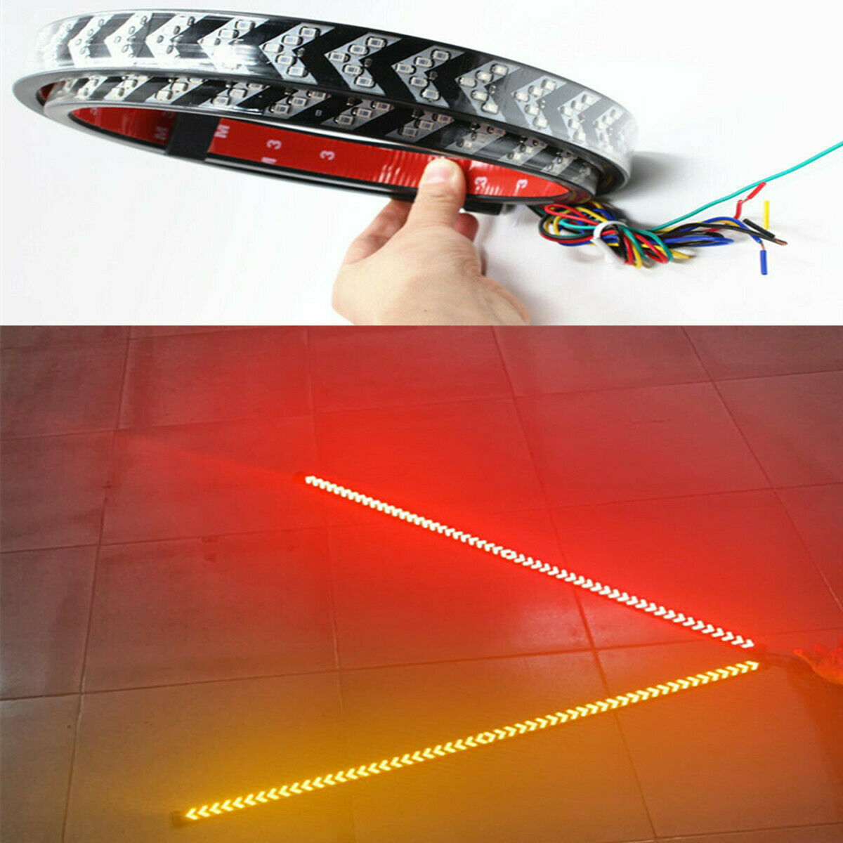 150CM 450LED Truck Tail Light Strip Pickup Flowing Double Flash Brake Signal