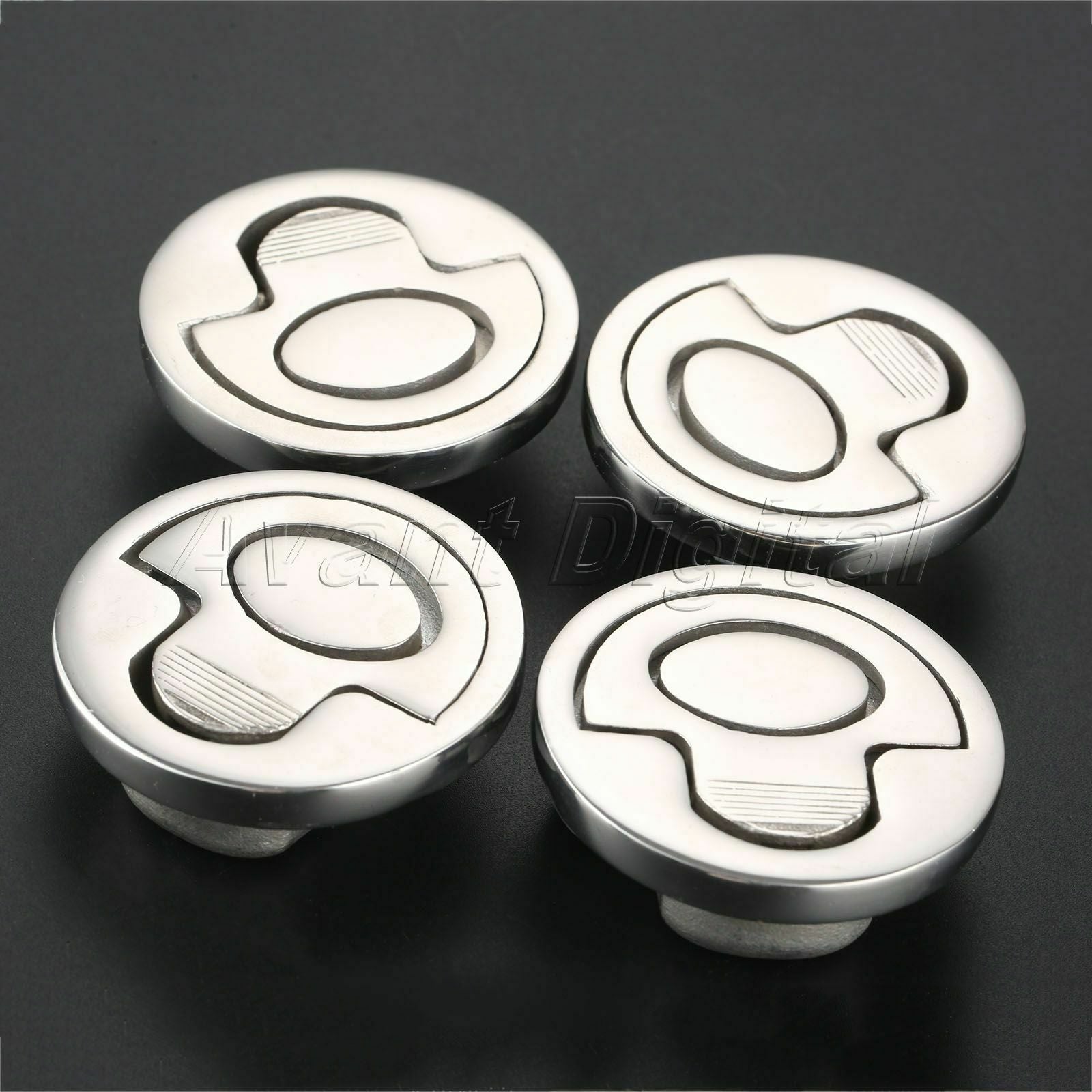 4x Flush Pull Lift Handle Ring Round AISI 316 stainless steel for Yachts Marine
