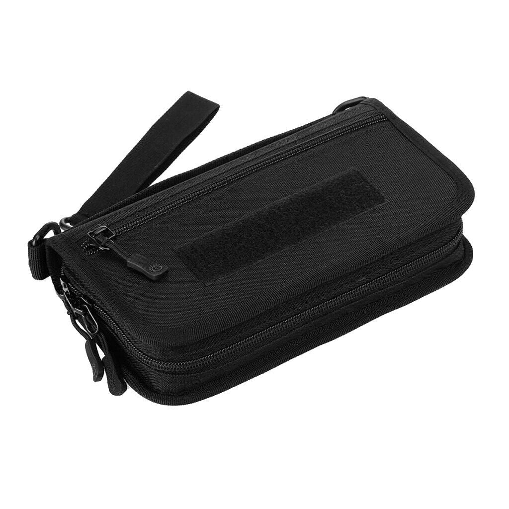 Mens Wallet ID Card Passport Hand Bag 6" Mobile Phone Pouch Black