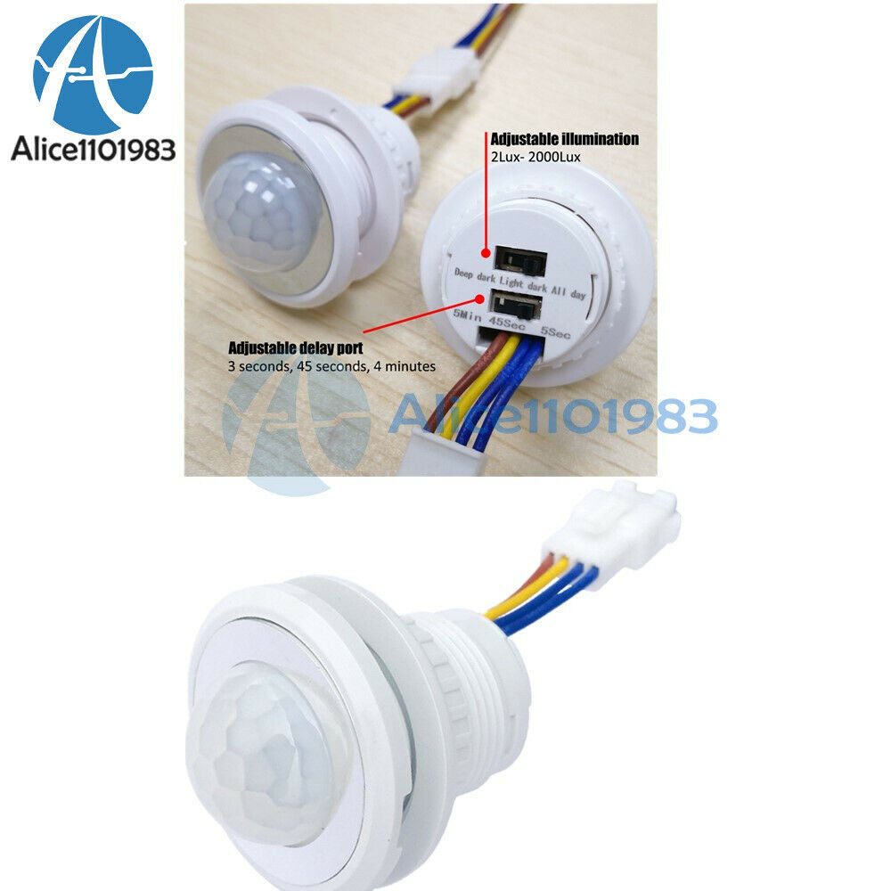 AC85V-265V PIR Infrared Ray Motion Sensor light Switch Time Delay Detector Lamp