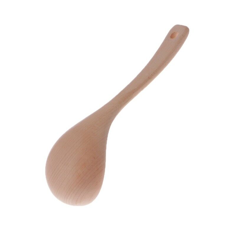 Natural Wooden Soup Rice Spoon Kitchen Utensil Scoop Ladle Tableware Catering