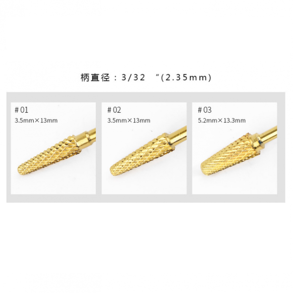 3Pcs Carbide Nail Drill Bits, Less Dust Cuticle Cleaning And Acrylic Gel