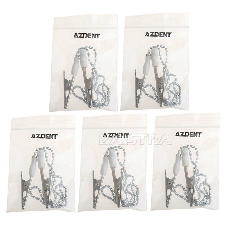 20 Bags Dental Patient Bib Clips Chains Napkin Holder Flexible Coil Ball AZDENT
