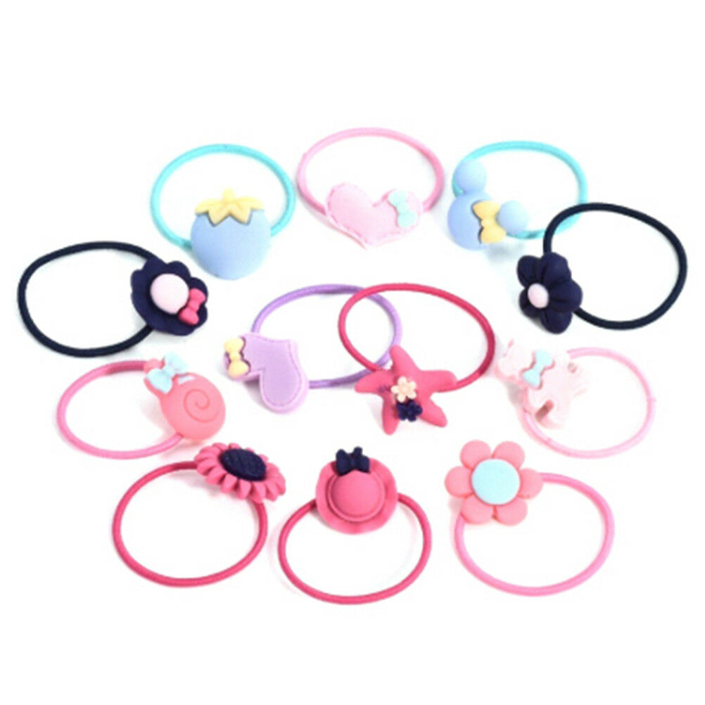 10Pcs Girl hair band ties rope ring elastic hairband ponytai.l8