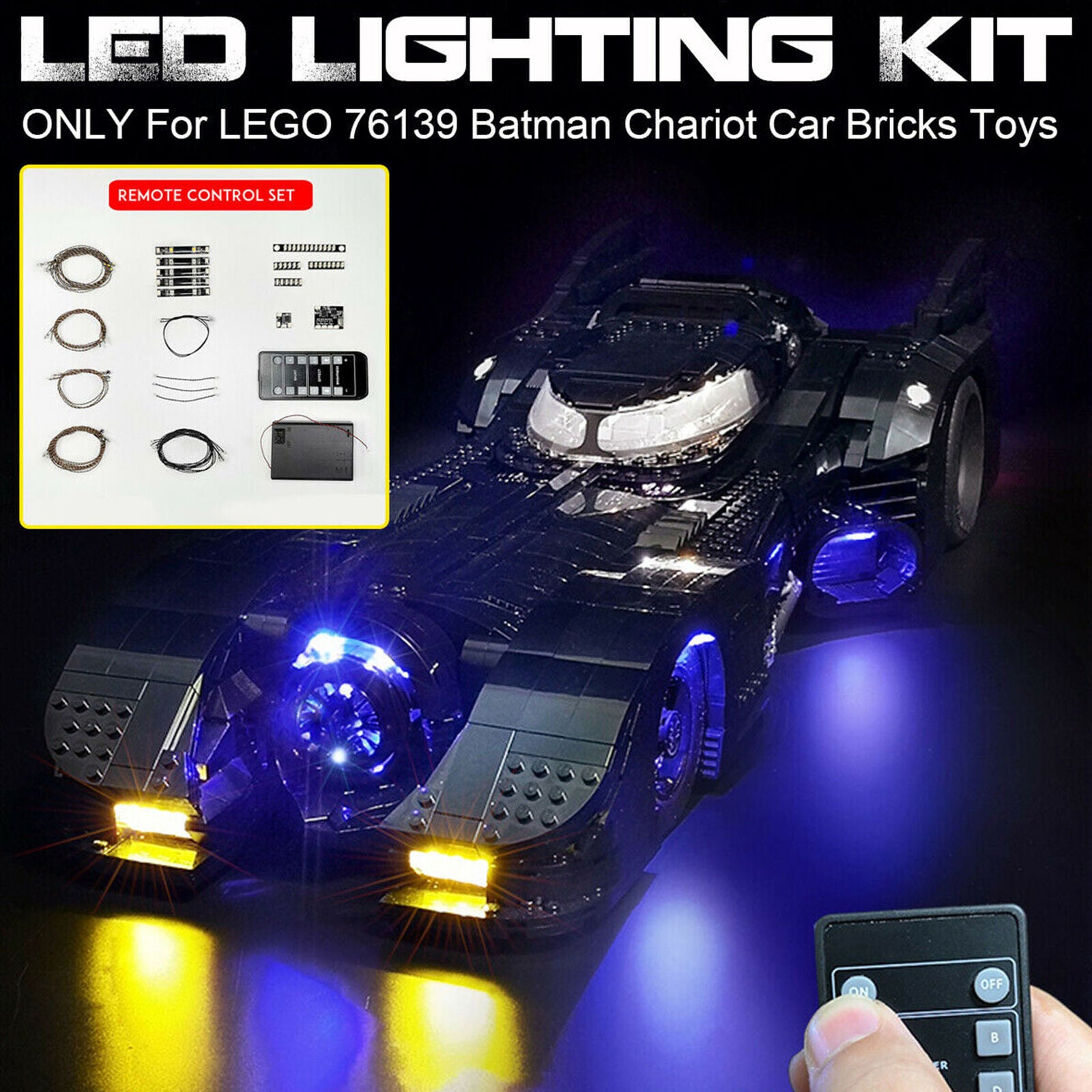 Led Light Kit For 76139 Superheroes 1989 Batmobile Remote Control Light Set