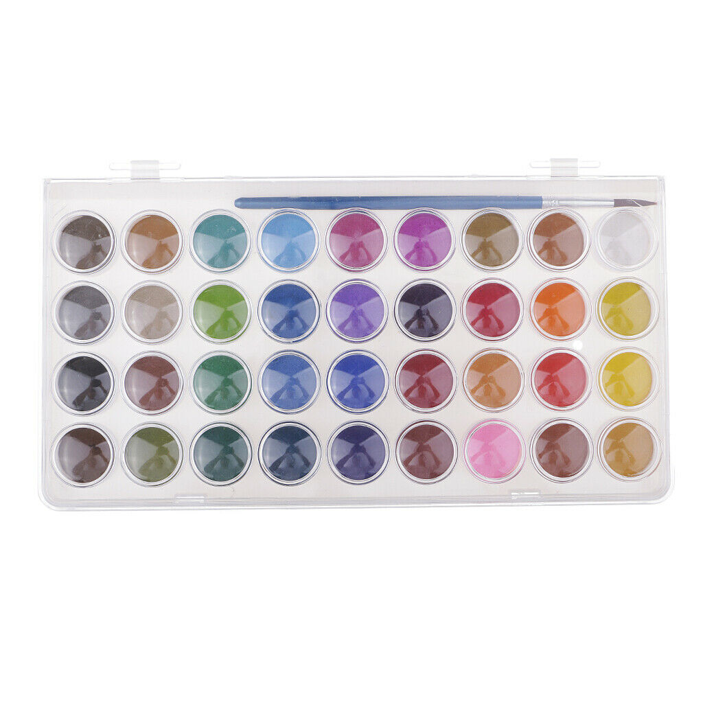 36 Colors Solid Watercolor Paints Pan Set for Kids Artist Beginner Painting