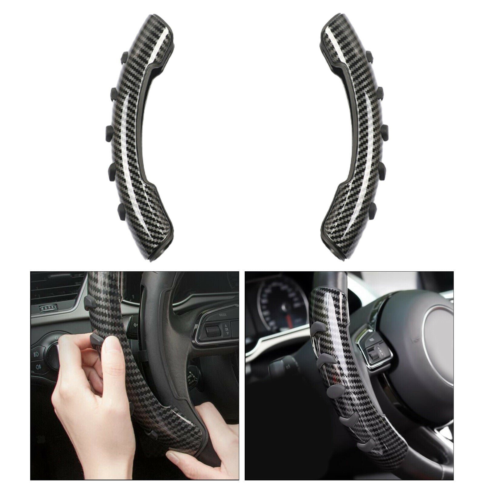 ABS Car Steering Wheel Cover Waterproof for Most Vehicles carbon fiber grain