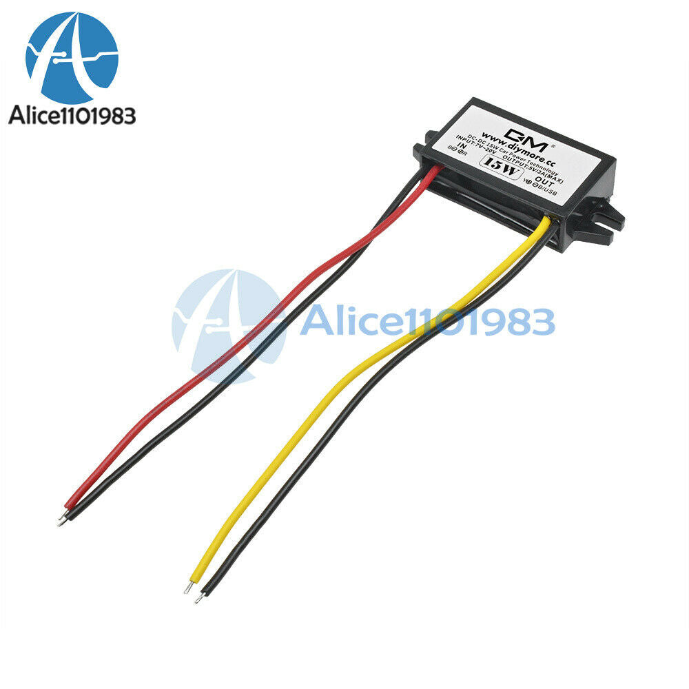 10PCS Car LED Display Power Supply 12V-5V 3A 15W DC-DC Power Converter