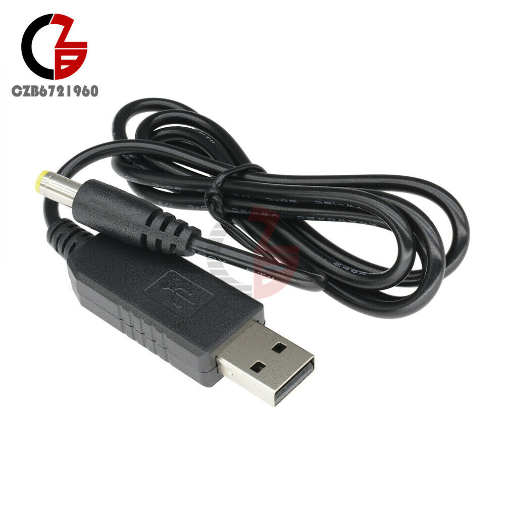 USB Port to Male Plug 5.5x2.1mm Connector DC 5V to 12V Step Up Converter Cable