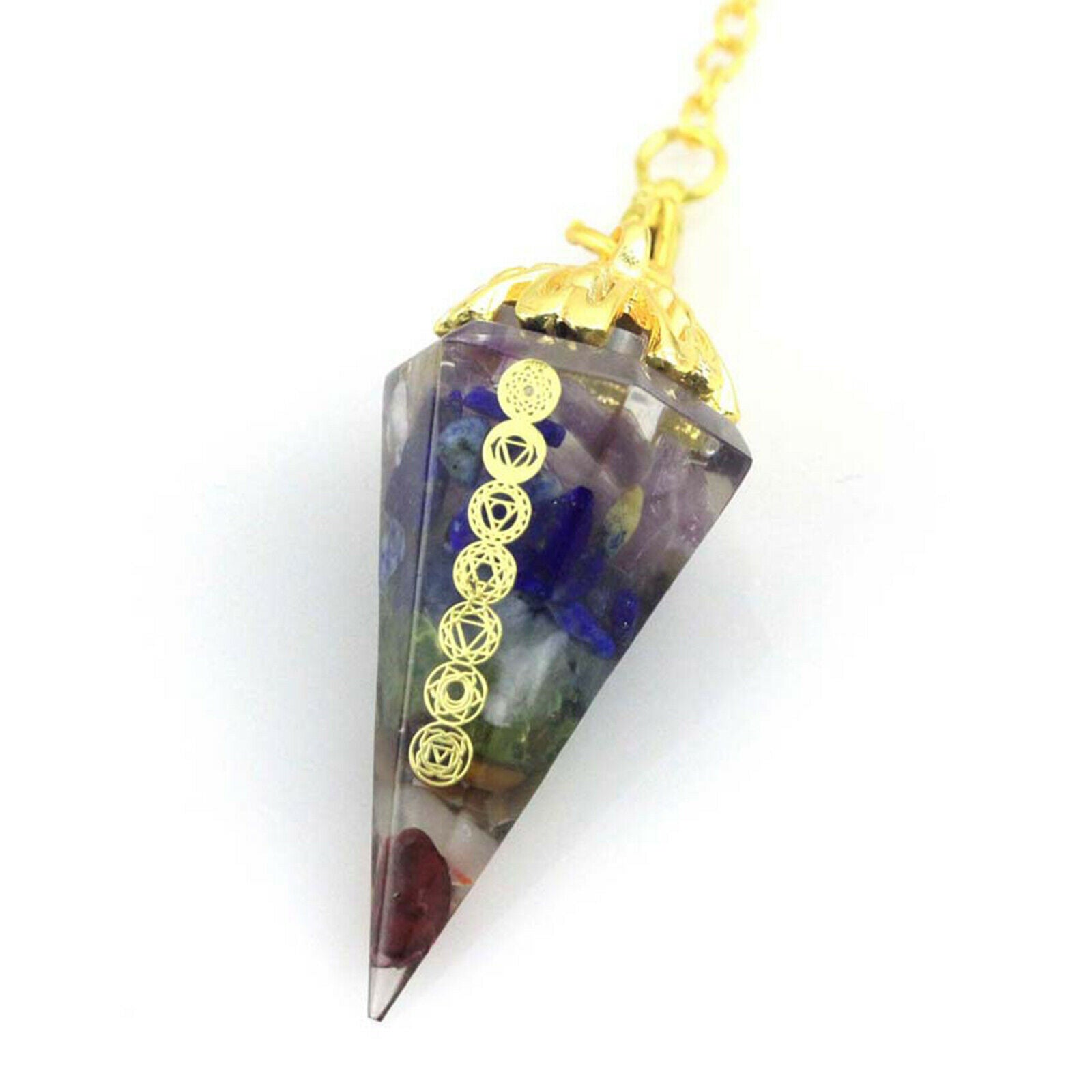 Sri Yantra Jewelry Energy Necklace Geometry Orgone Pendant for Women Men