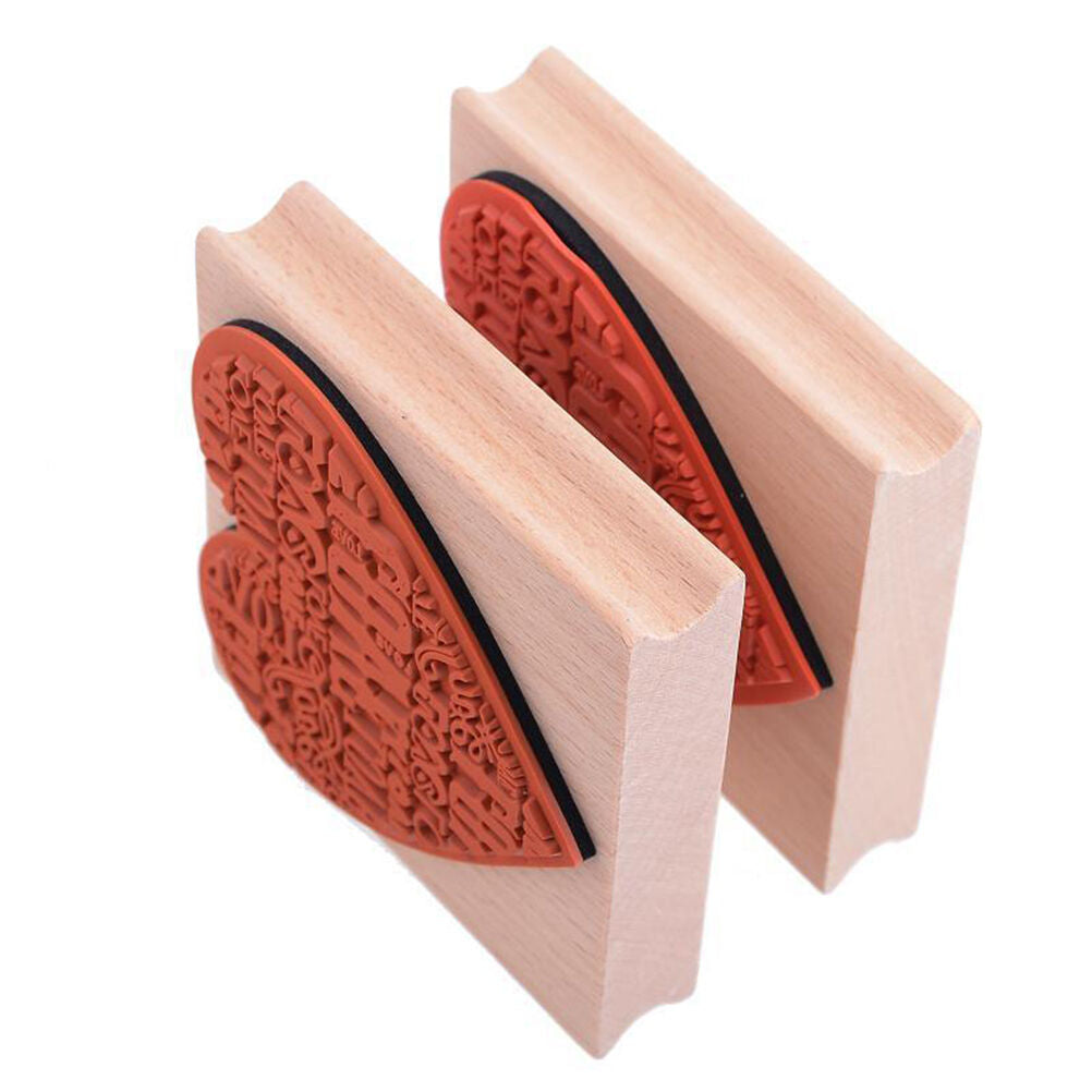 Wooden Rubber Love Heart Stamp For Diary Scrapbooking Card Making DIY Craf.l8