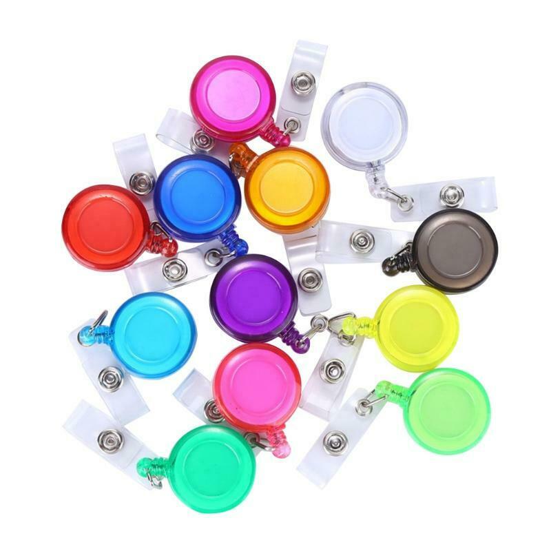 Creative Colored Retractable Badge Holder with Flexible Belt Clip Random Color