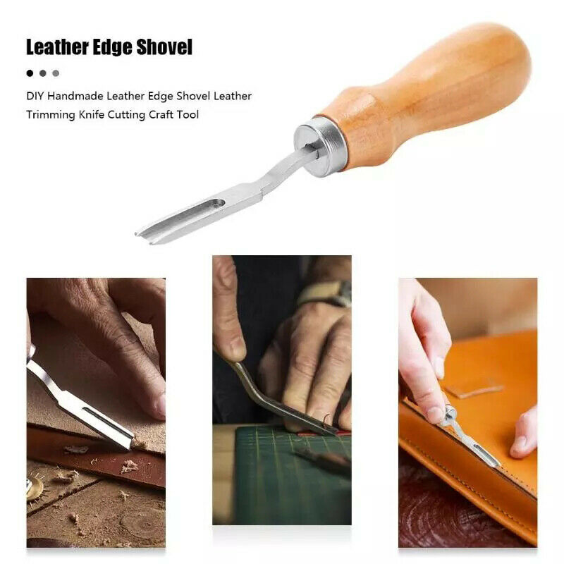 Wood Handle French Style Leather Edge Beveler Leather Cut Skiving Trimm T.l8
