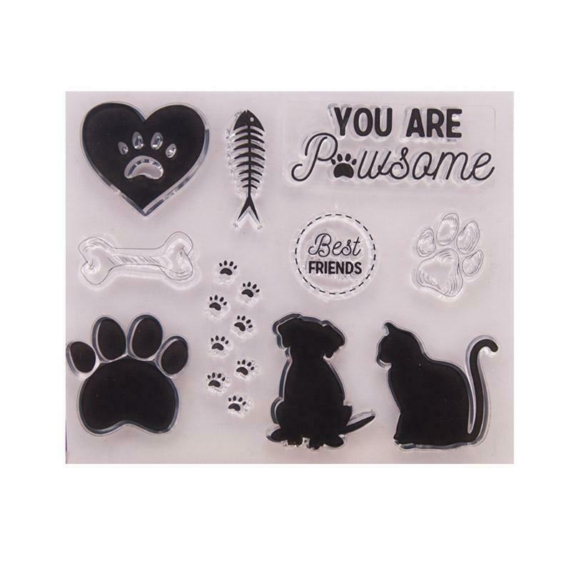 Dog Cat Clear Silicone Seal Stamp For DIY Album Scrapbooking Photo Card Decor