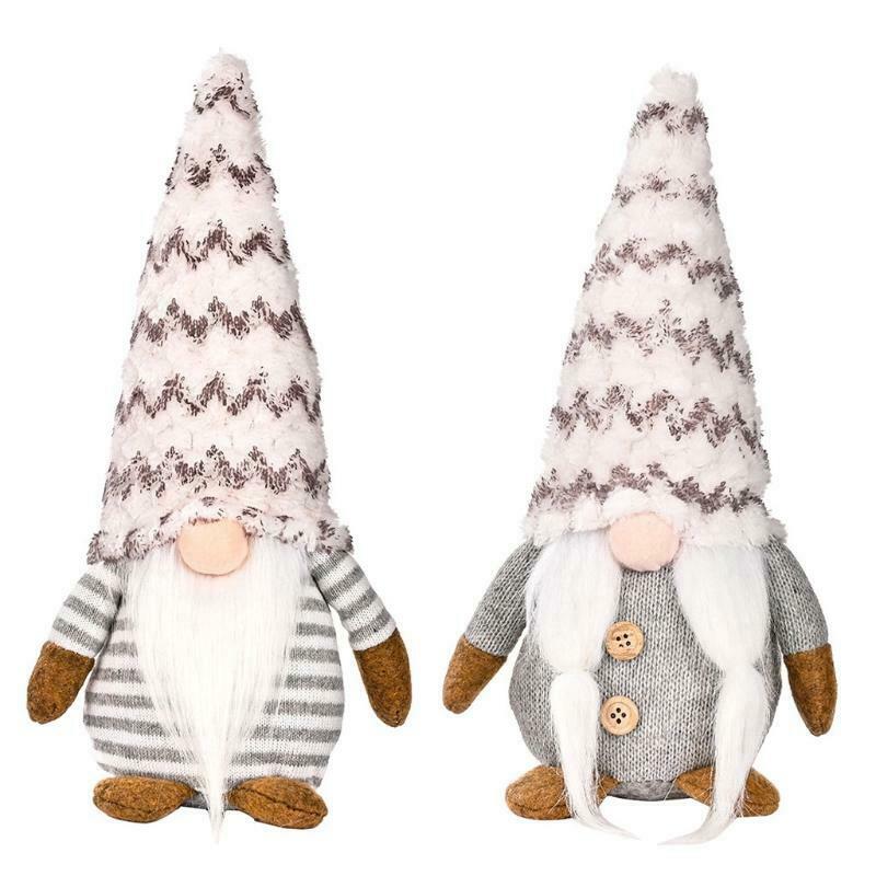 2pc Holiday Gnome Handmade Swedish Tomte Christmas Elf Decoration Table Ornament