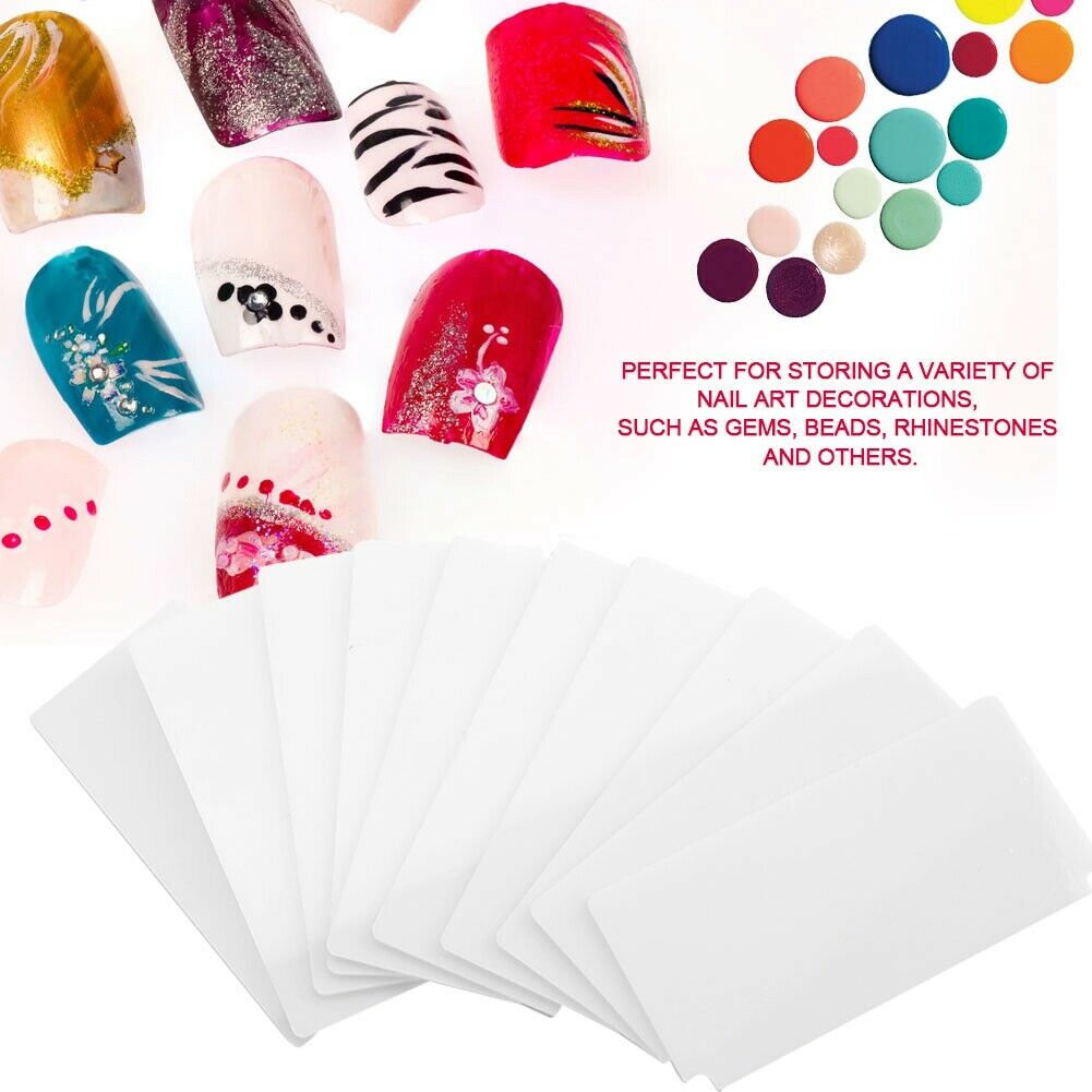 10pcs Nail Art Storage Box Card Slot Sheet Nail Art Sheet Display Plastic Sheet