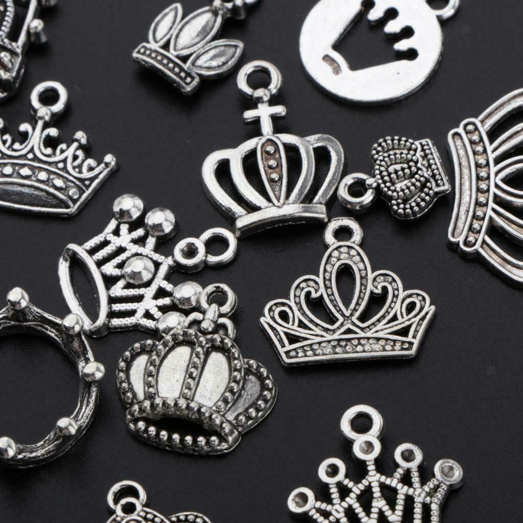 17pcs Pendants DIY Jewelry Chain Necklace Hanging Decor Crown Shape Hanging