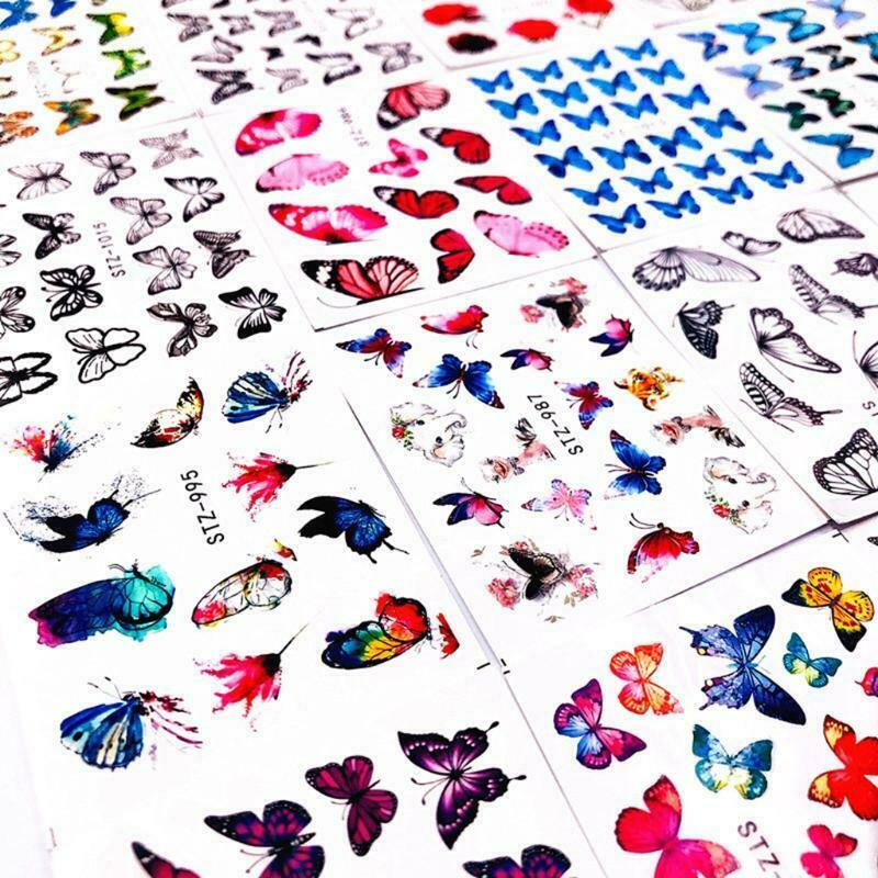 Butterfly Nail Art Stickers Decals Self-Adhesive Nail Decals Butterfly Toenail