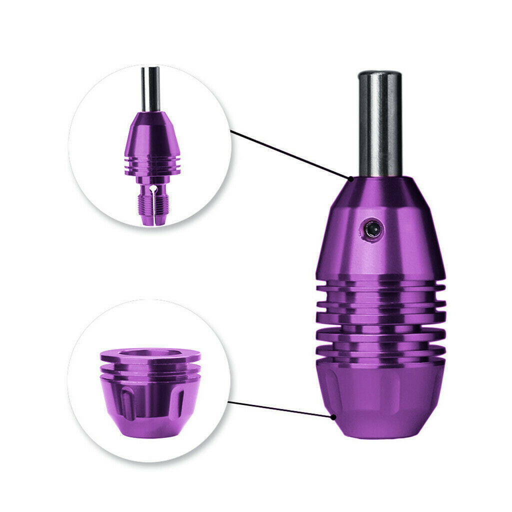 Aluminum Alloy Self Lock Tattoo Machine Tube Handle Grip Handle Bar Purple