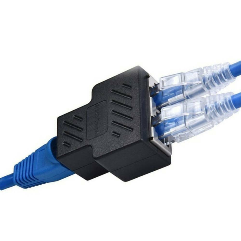 RJ45 Splitter Adapter LAN Ethernet Cable 1-2 Way Dual Port Connector Plug New!
