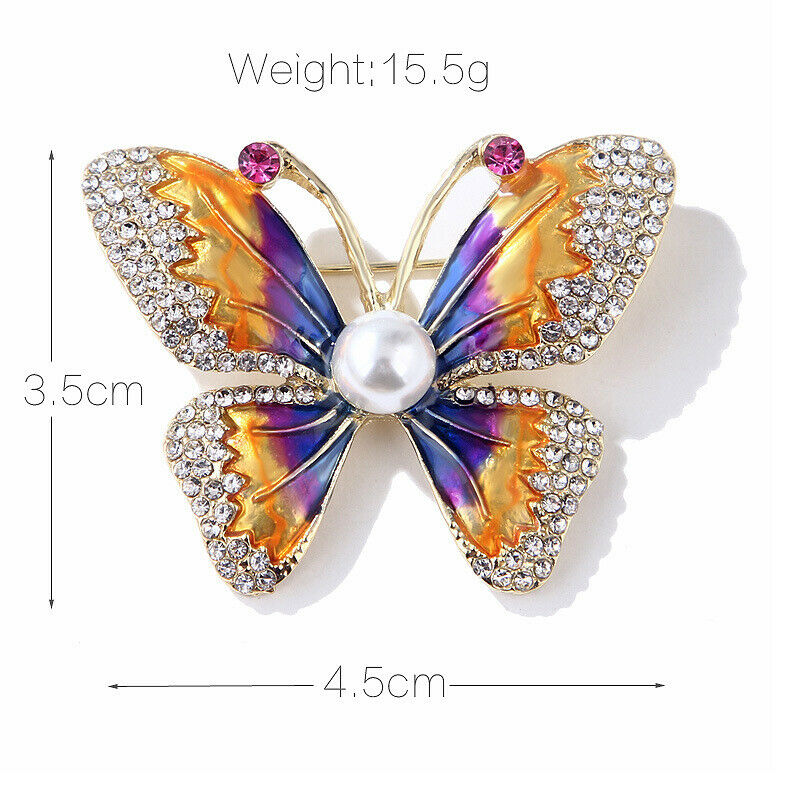 Fashion Handmade Colorful Butterfly Crystal Rhinestone Brooch Pin Jewelry.l8