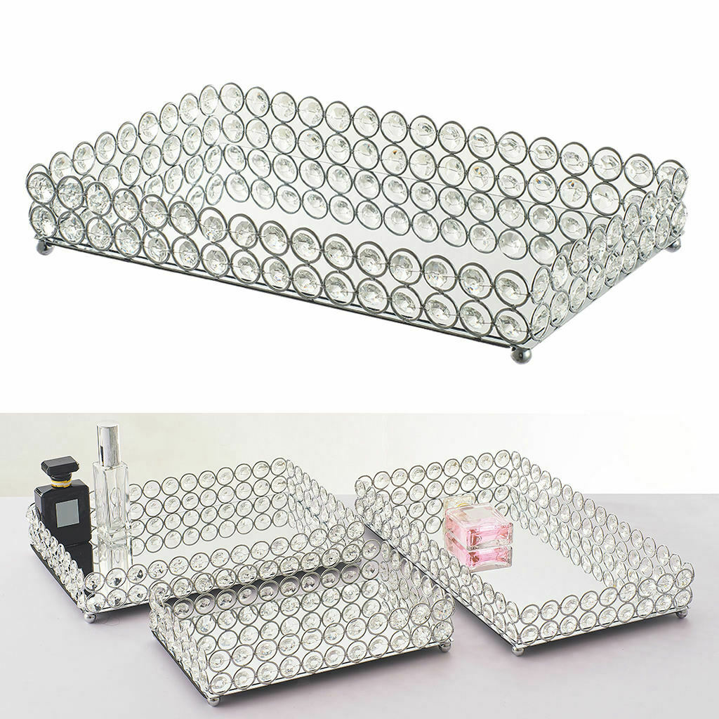 1pc Mirrored Vanity Tray Ornate Jewelry Tray Decorative Tray Skin 35x20x5cm