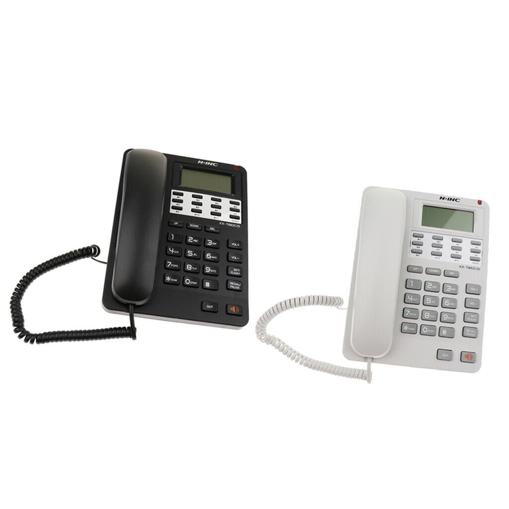 Fixed Dial Telephone Corded Home Office Hotel Desktop Landline Phone Black