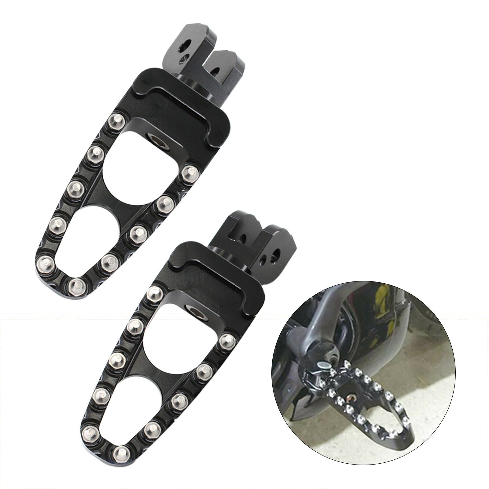 1 Pair Foot Pegs Footrest Foot Pedals Fits for Ducati 800 1100 Rear Black