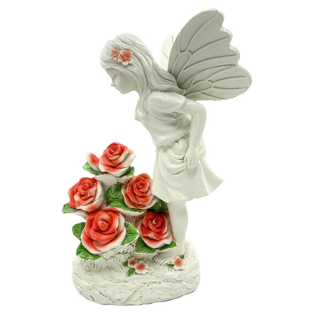 Garden Angel Flower Fairy Statue Micro Landscape for Home Outdoor Garden