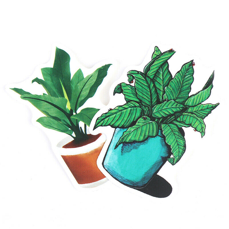 100PCS  Green Plants Stickers Bike Guitar Laptop Waterproof PVC Stic Lt