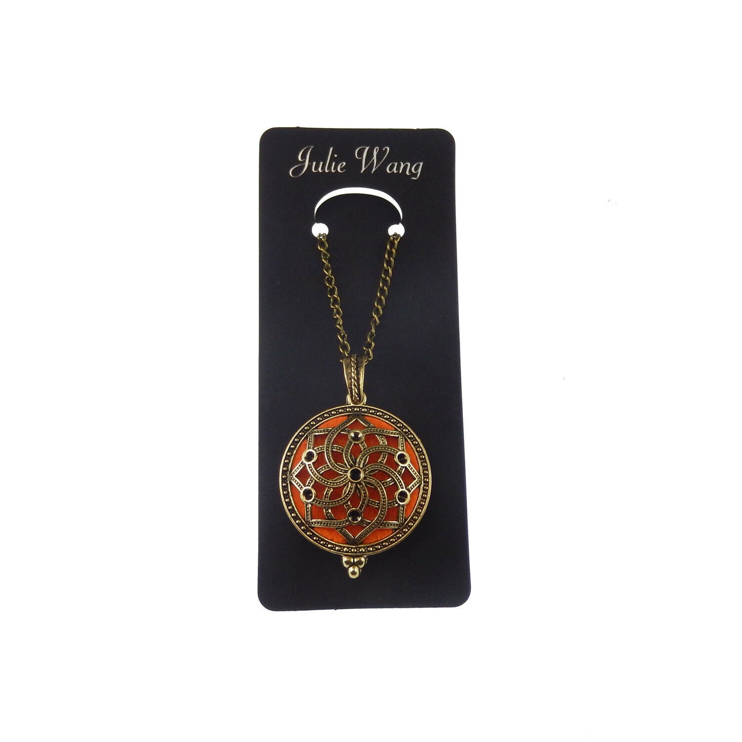 2-pack Bronze Color Floral Locket with Aromatherapy Pad Necklace Pendant Jewelry