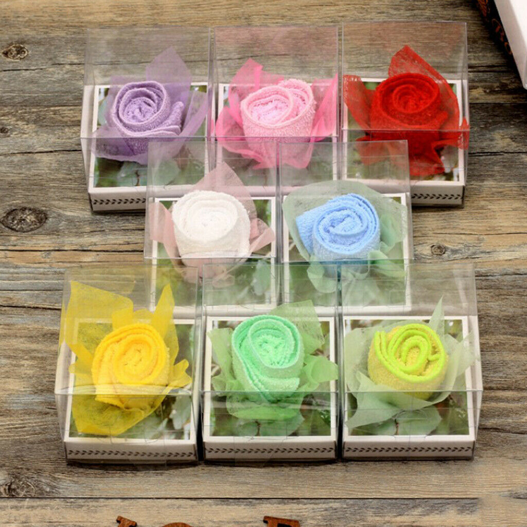Rose Flower Towel Washcloths Wedding Birthday Gift Thank You Guest Favor