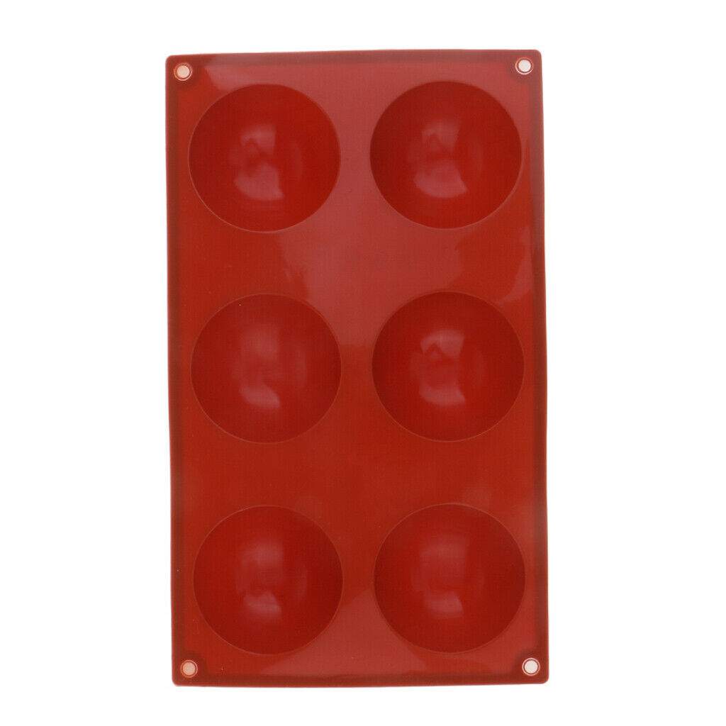 6 Holes Silicone Semicircle Dome Cake Decor Mold Half Sphere Cupcake Mold