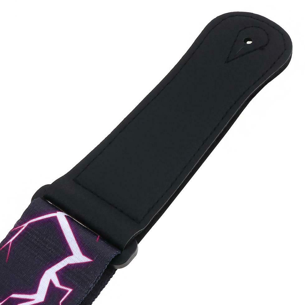 Universal Printing Electric Bass Guitar Strap w/ Cool Purple Lightning Pattern