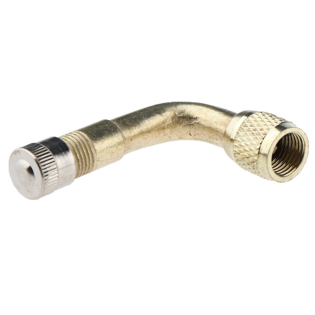 4 Pack Yellow 90 Brass Car Tire Lengthened Inflatable Tube 45/90/135 Degree