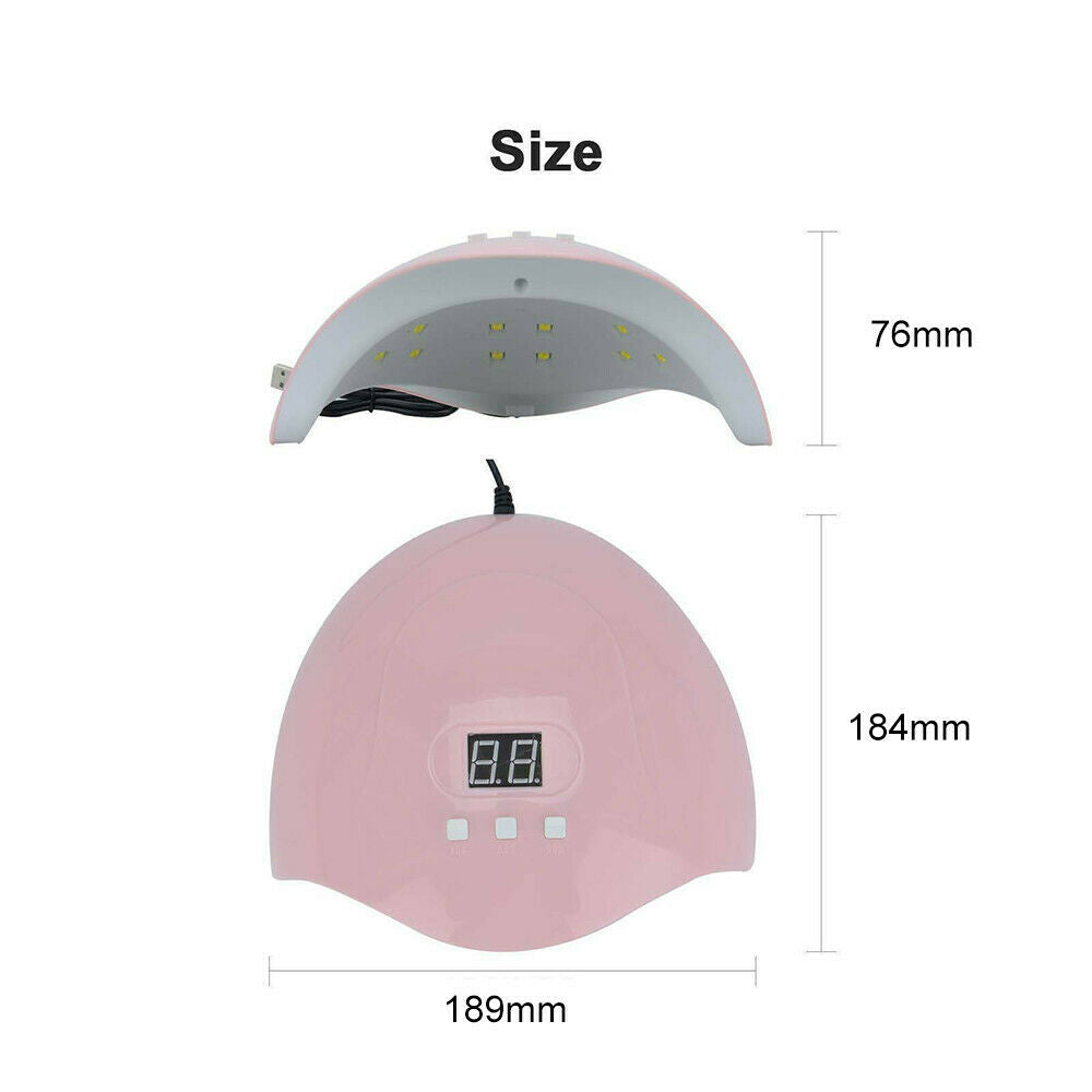 1x2021 Professional USB LED UV Nail Dryer Gel Polish Lamp Salon Manicure 54W Hot