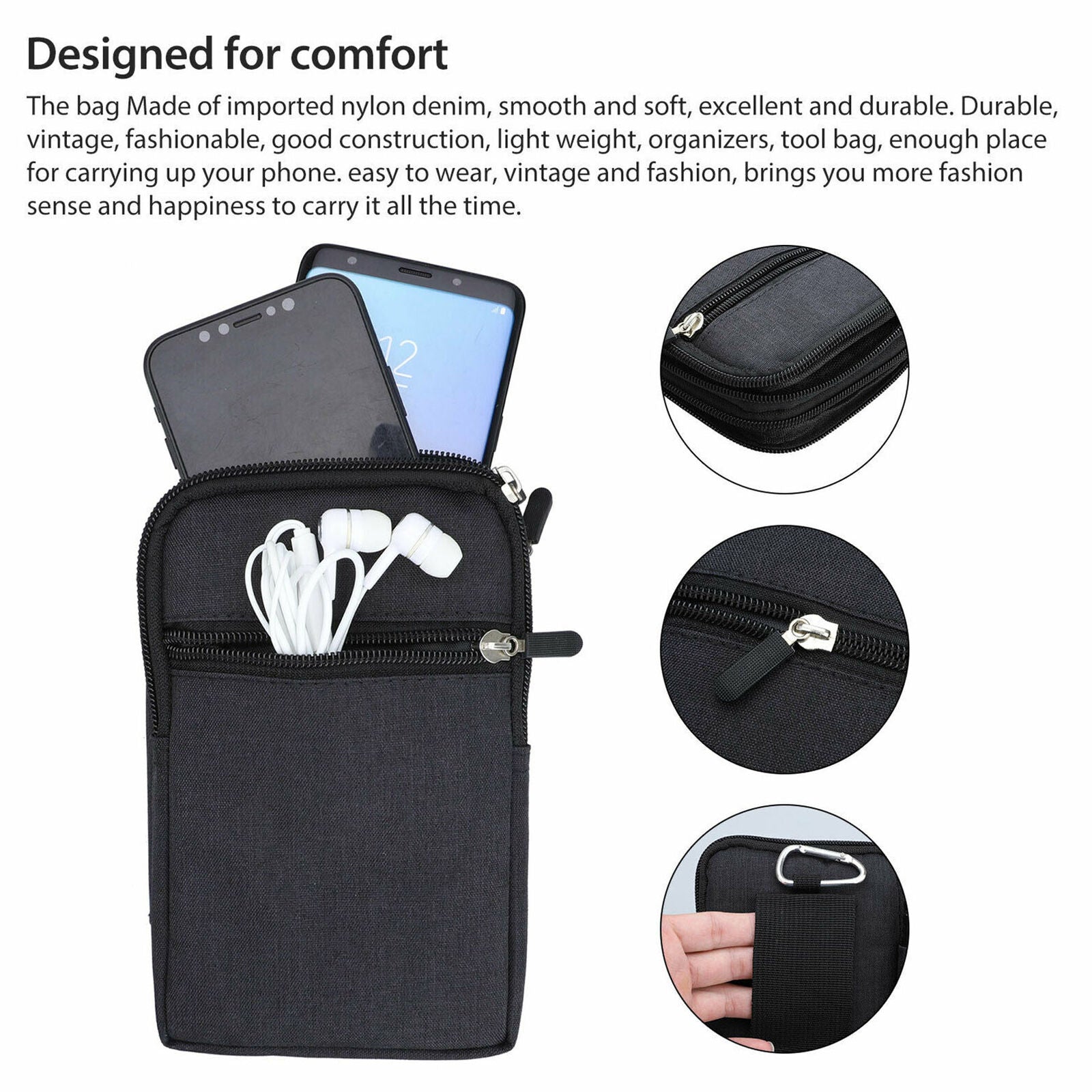 Outdoor Universal Carrying Large Cell Phone Belt Clip Case Bag Pouch Holster
