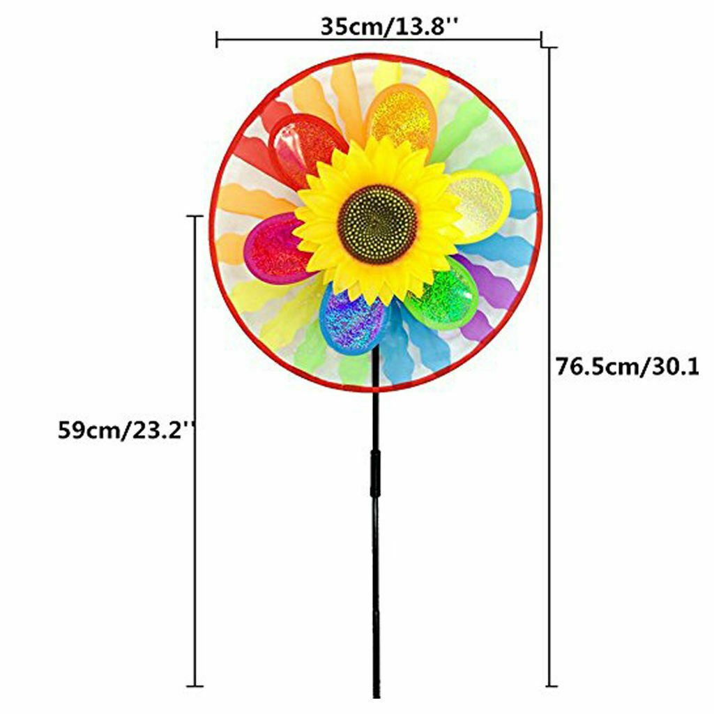 Windmill Wind Windsock Rainbow Wheel Whirligig Garden Lawn Yard Decoration
