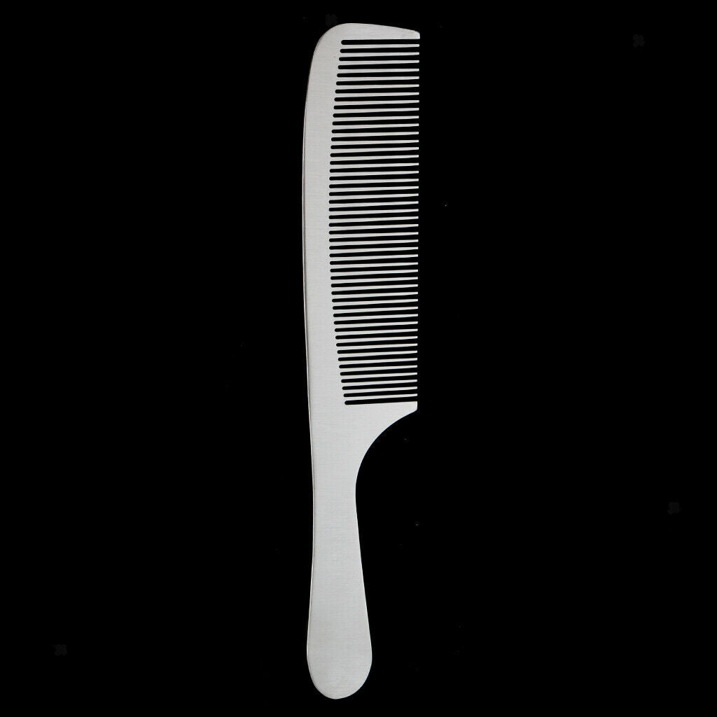 2x Stainless Salon Cutting Hair Tooth Comb Barber Hairdressing Tool